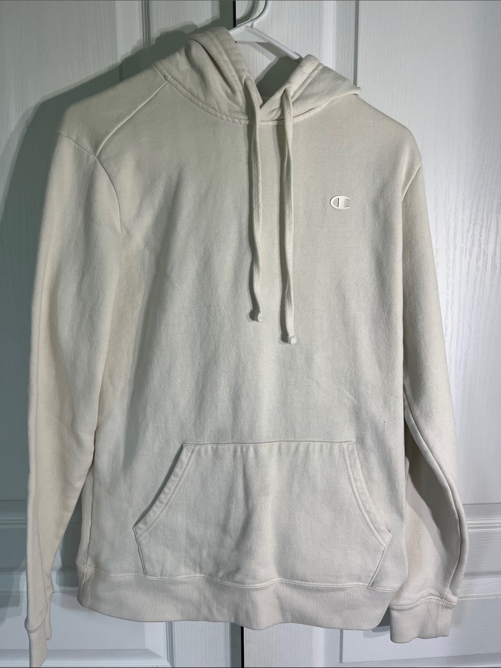 Champion Men's Cream Pullover Hoodie